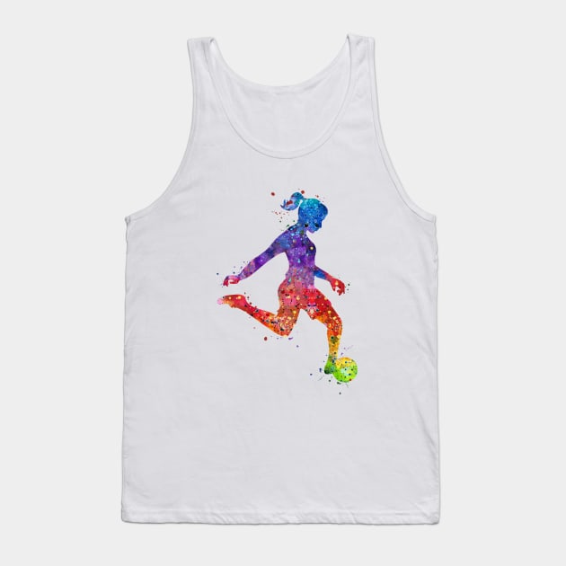 Soccer Girl Player Colorful Watercolor Sports Gifts Tank Top by LotusGifts